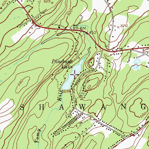 Topographic Map of Pinebush Lake, NY