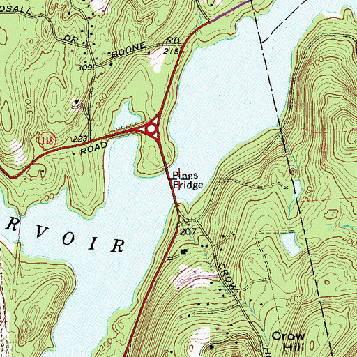 Topographic Map of Pines Bridge, NY