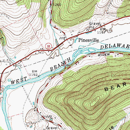 Topographic Map of Pines Brook, NY