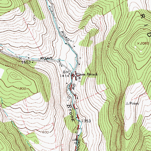 Topographic Map of Pines Brook Church, NY