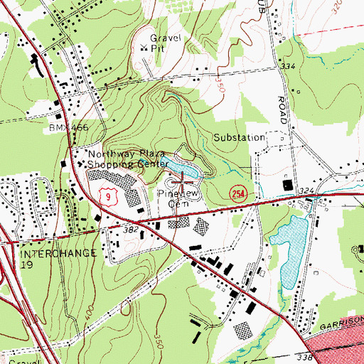 Topographic Map of Pineview Cemetery, NY