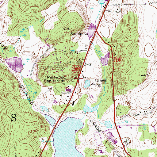 Topographic Map of Pinewood Sanitarium, NY