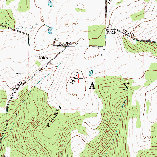 Topographic Map of Pingry Hill, NY