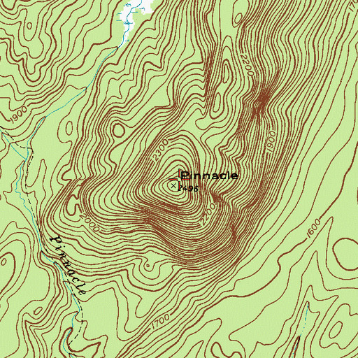 Topographic Map of Pinnacle, NY