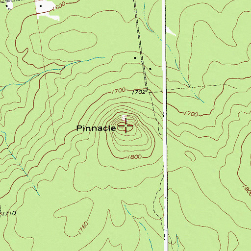 Topographic Map of Pinnacle, NY