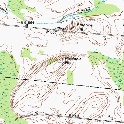 Topographic Map of Pinnacle Hill, NY