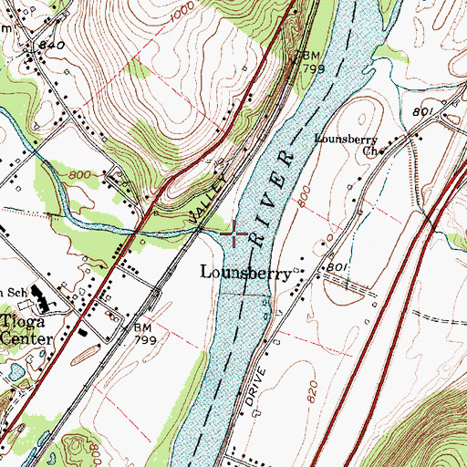 Topographic Map of Pipe Creek, NY