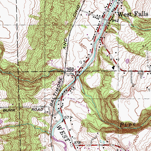 Topographic Map of Pipe Creek, NY