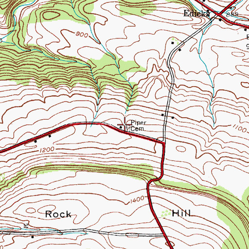 Topographic Map of Piper Cemetery, NY