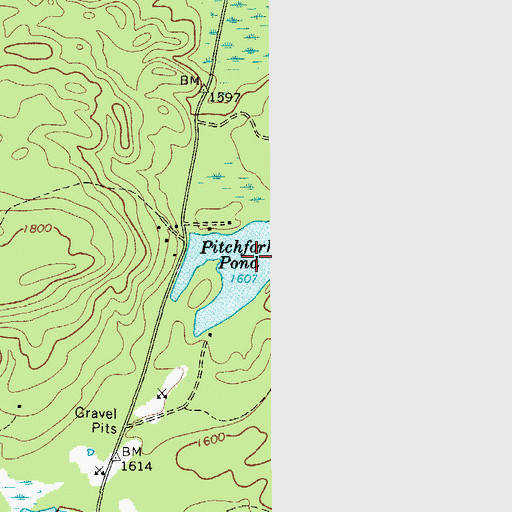 Topographic Map of Pitchfork Pond, NY