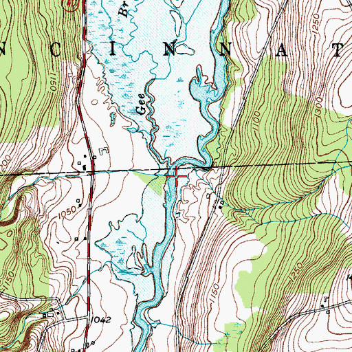 Topographic Map of Place Brook, NY