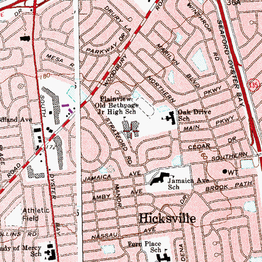 Topographic Map of Stratford Road School, NY