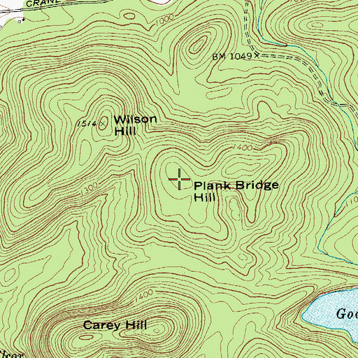 Topographic Map of Plank Bridge Hill, NY