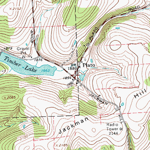 Topographic Map of Plato, NY