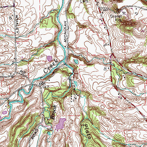 Topographic Map of Plato Creek, NY
