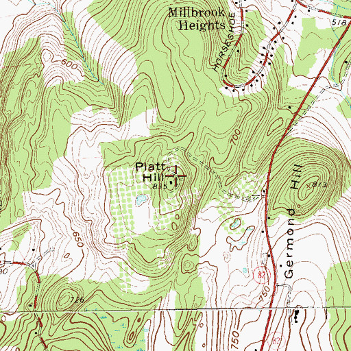 Topographic Map of Platt Hill, NY