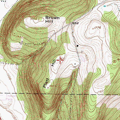 Topographic Map of Platt Hill, NY