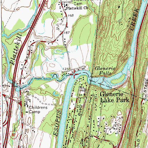 Topographic Map of Plattekill Creek, NY