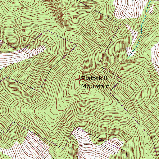 Topographic Map of Plattekill Mountain, NY
