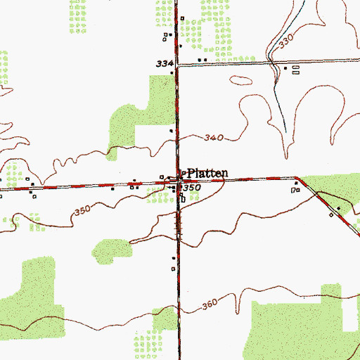 Topographic Map of Platten, NY