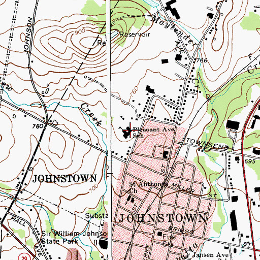 Topographic Map of Pleasant Avenue Elementary School, NY