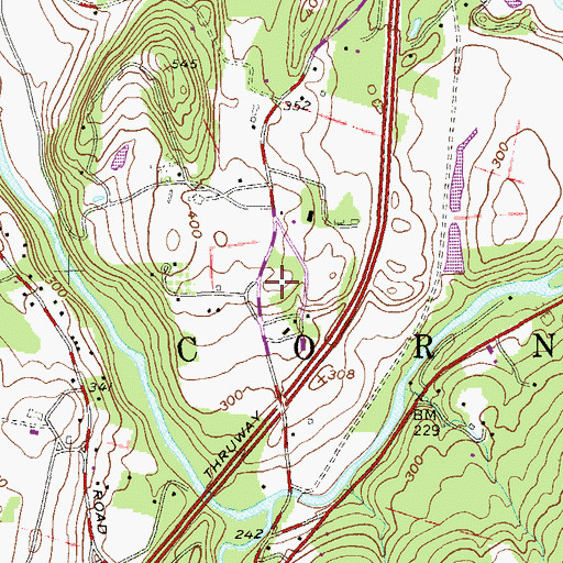 Topographic Map of Pleasant Hill Cemetery, NY