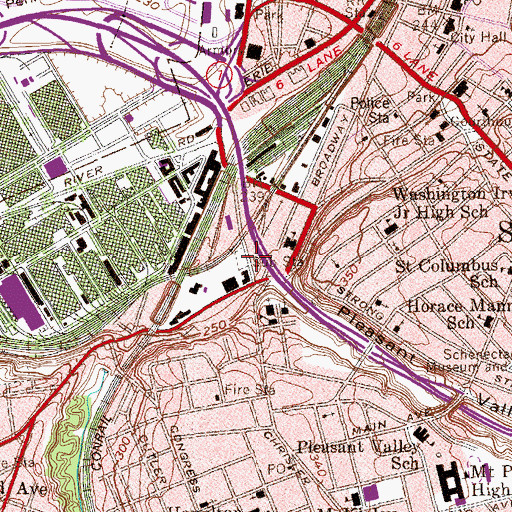 Topographic Map of Pleasant Valley, NY