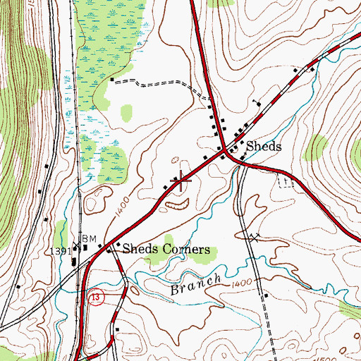 Topographic Map of Pleasant Valley, NY