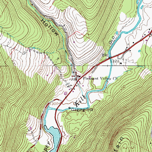 Topographic Map of Pleasant Valley Church, NY