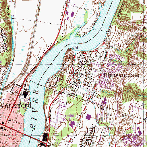 Topographic Map of Pleasantdale, NY