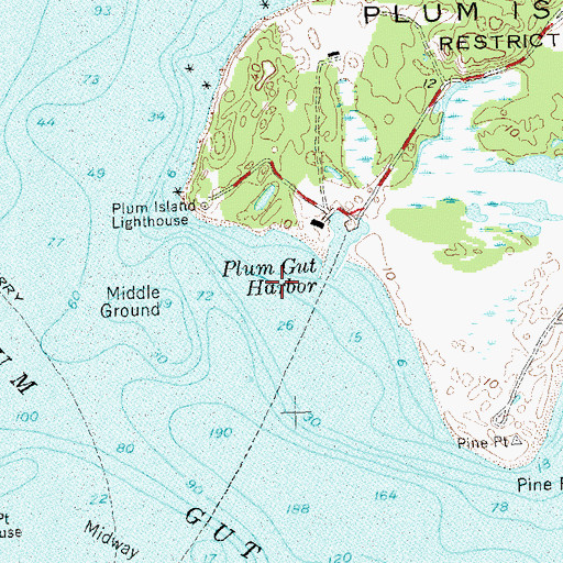 Topographic Map of Plum Gut Harbor, NY