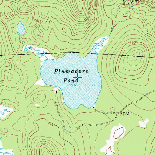 Topographic Map of Plumadore Pond, NY
