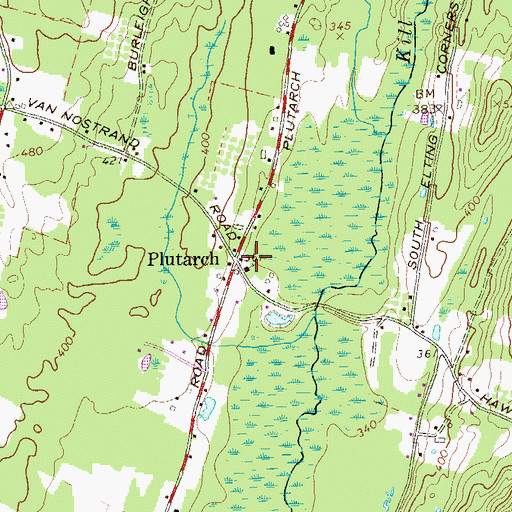 Topographic Map of Plutarch, NY