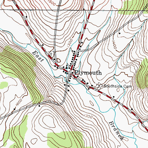 Topographic Map of Plymouth, NY