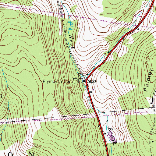 Topographic Map of Plymouth Community Church Cemetery, NY