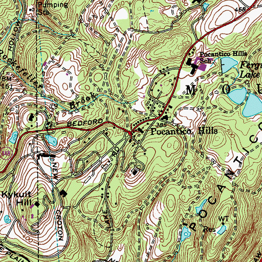 Topographic Map of Pocantico Hills, NY