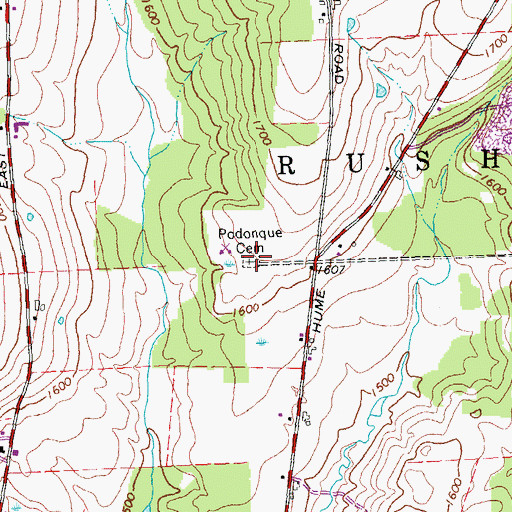 Topographic Map of Podonque Cemetery, NY