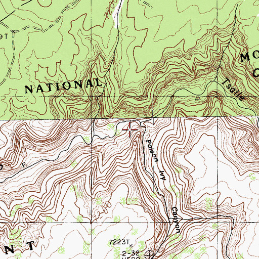 Topographic Map of Poison Ivy Canyon, AZ