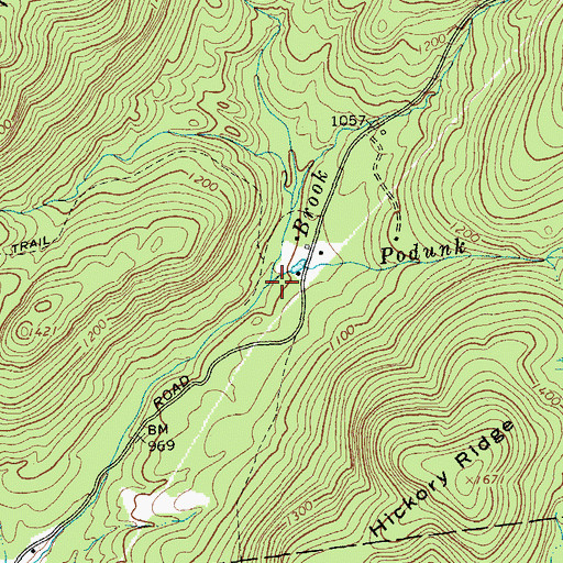 Topographic Map of Podunk Brook, NY
