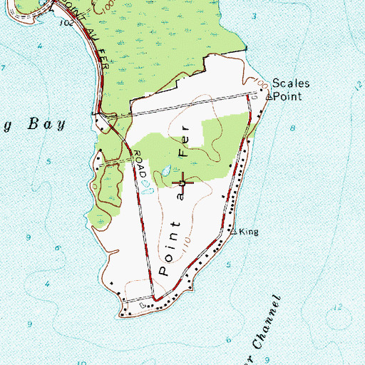 Topographic Map of Point Au Fer, NY