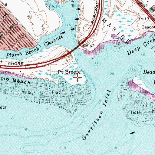 Topographic Map of Point Breeze, NY