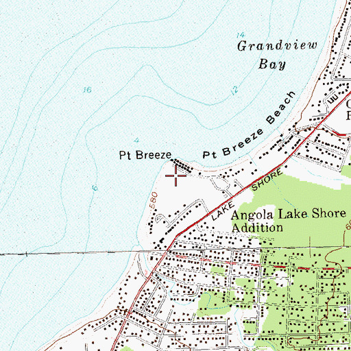 Topographic Map of Point Breeze, NY