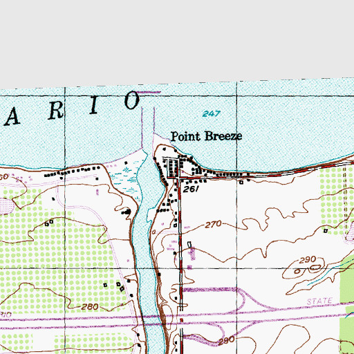 Topographic Map of Point Breeze, NY