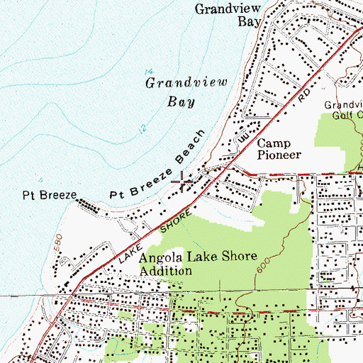 Topographic Map of Point Breeze Beach, NY