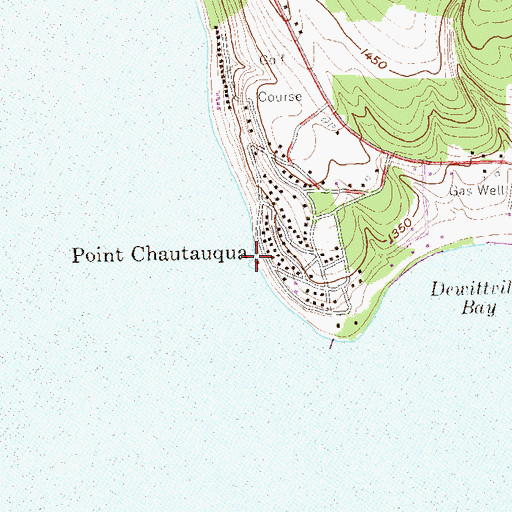 Topographic Map of Point Chautauqua, NY