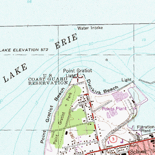 Topographic Map of Point Gratiot, NY
