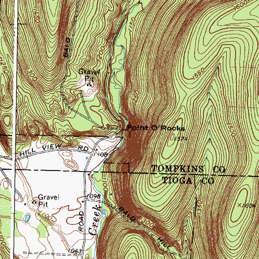 Topographic Map of Point O'Rocks, NY
