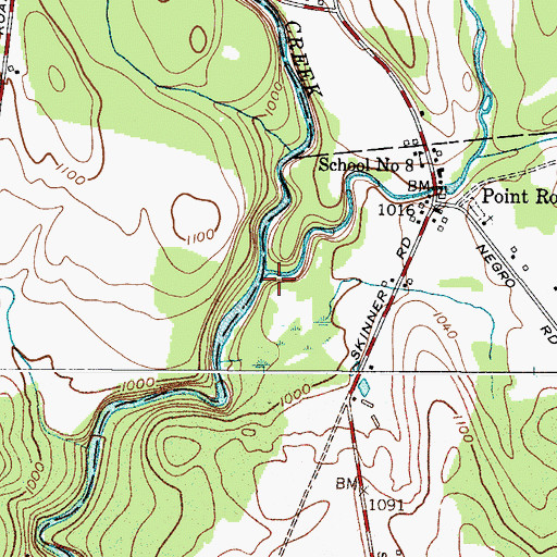 Topographic Map of Point Rock Creek, NY