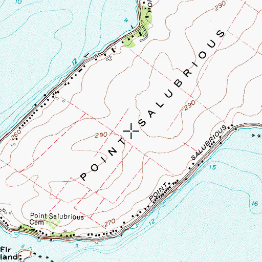 Topographic Map of Point Salubrious, NY