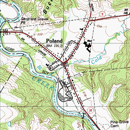 Topographic Map of Poland, NY